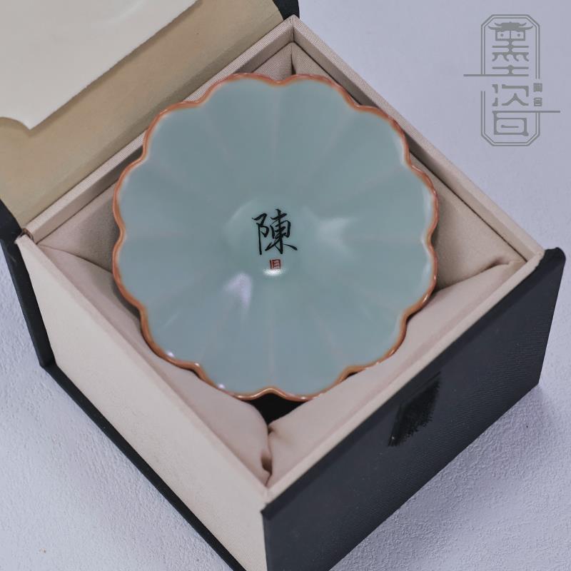 汝窑茶杯主人杯个人专用单杯姓氏陶瓷品茗私人手写定制茶盏送礼盒