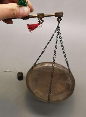 纯铜秤老式点子称复古老物件配药称戥子称小称老铜克称中药称天平