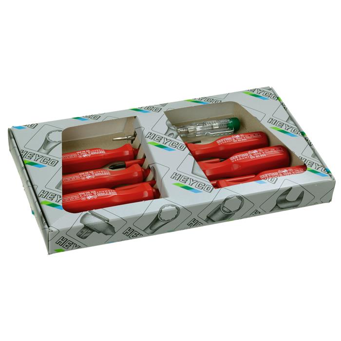 HEYCO TOOLS德国原装进口一字十字电工绝缘螺丝批改锥电笔组1450