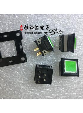 SUNMULON进口正方形带绿光LED按钮按键自复开关5A 250V VHM-3