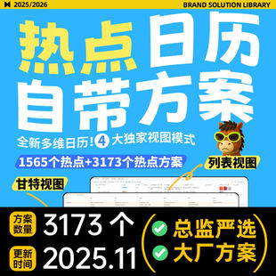 2026营销热点日历灵感策划思路选题活动品牌广告方案运营媒体案新