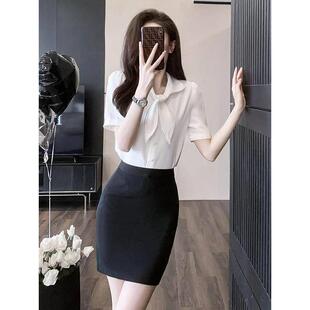夏季工作服女装空乘职业套装裙装酒店前台气质工作装置业顾问衬衫