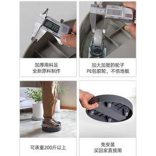 加厚圆形花盆托盘带轮水抽试花盘底座可移动万向轮滑轮接水盘大号