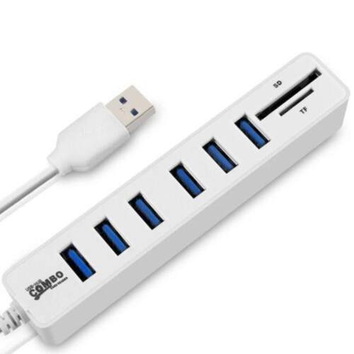 1米usb2.0HUBUSB6+2多功能读卡器高速传输SD TF+6口USB电脑集线器