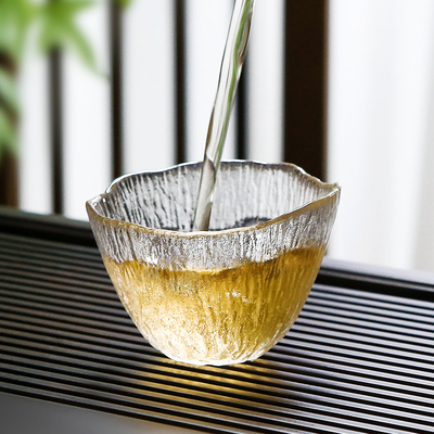 速发人茶杯主璃玻小杯雨落杯日式工夫茶具茶盏茶碗家用锤纹杯水酒