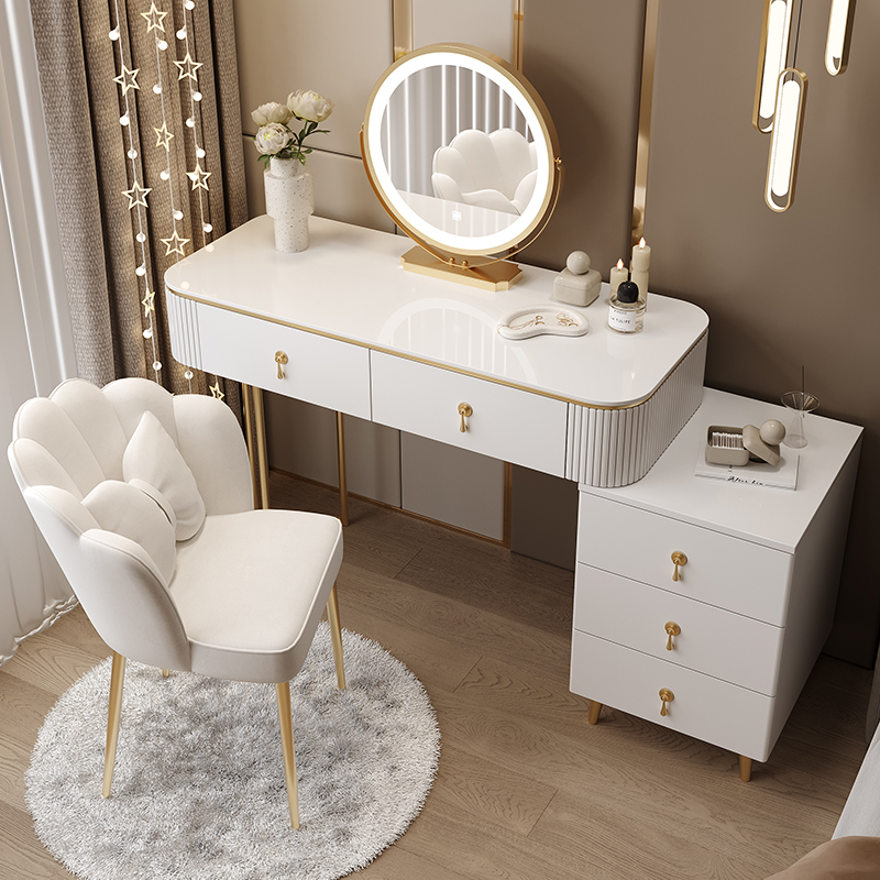 白色梳妆台桌椅套装轻奢多尺寸