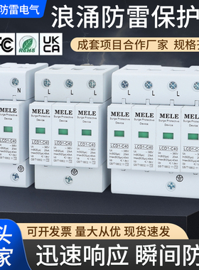 浪涌保护器二级20-100kA电涌保护器交流光伏防雷器浪涌防雷保护器