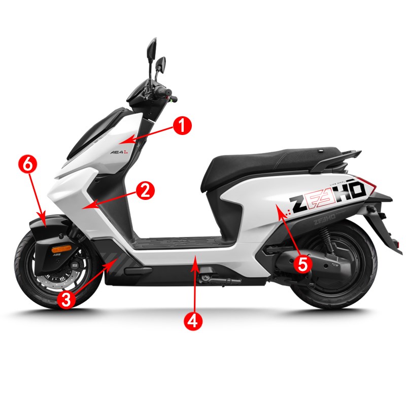 极核AE4外观件 配件SE电摩导流罩护板 星光白电动车全车外壳