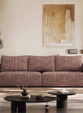 玛卡仕意式直轻直奢排PXA布沙发奶油风小户型设计师客厅家用排艺