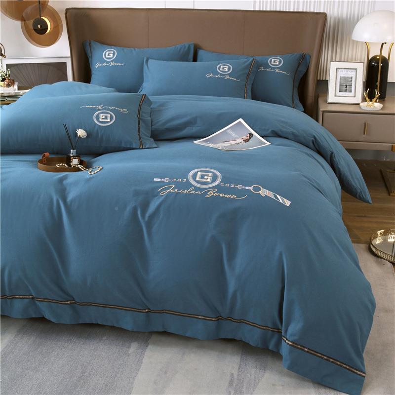 高档奢华020厚0支全棉加磨毛件四套纯棉10床单BPR被套秋冬款床上