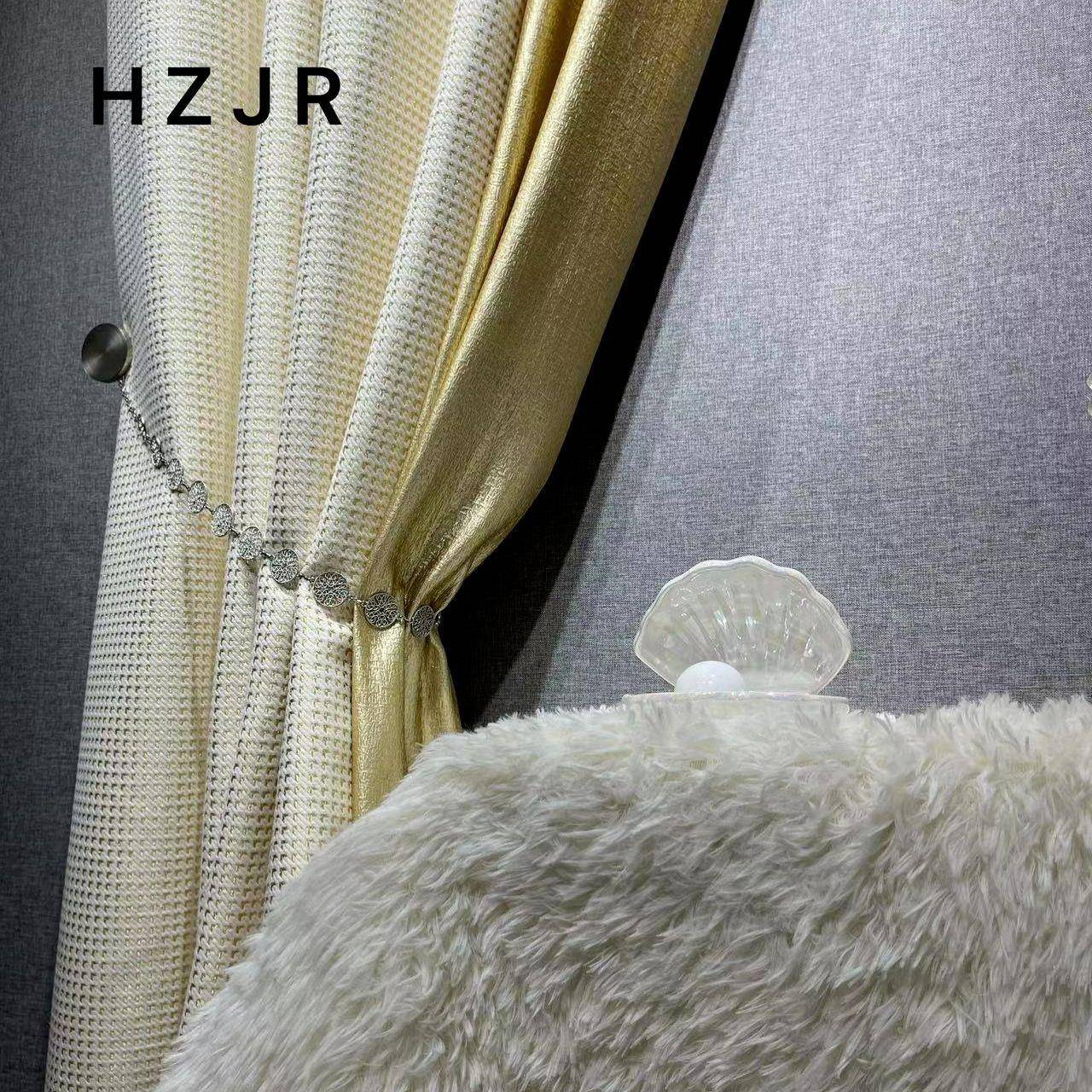 源头工厂家纺家饰金约千鸟窗帘-简格格调垂YCF直帘_雪尼尔成色品