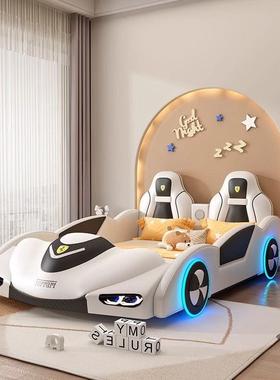 赛床儿童床男孩帅气汽车栏床实车木单人床带77148护储物双人床分