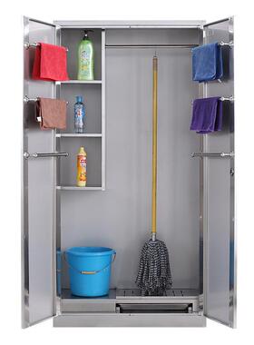 不锈钢清洁柜扫把阳台学校把柜保洁家拖用储纳物收工85838具柜上