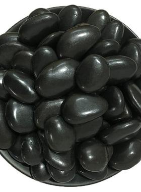 鹅卵石地铺路5雨花石抛光斤庭院花园石头石子铺0景DD102014黑色黑