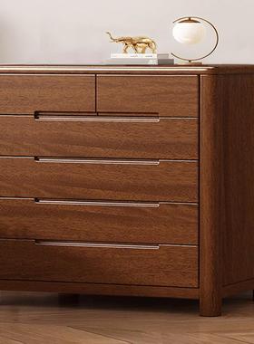 全实木斗柜六五斗柜胡桃木高客档厅卧室合KAH柜新组中式床头