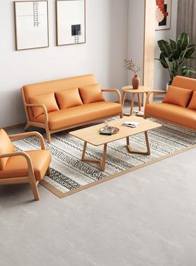 办室沙发户型租房实木简接小待老1801猫抓公板约办公会客休闲区洽