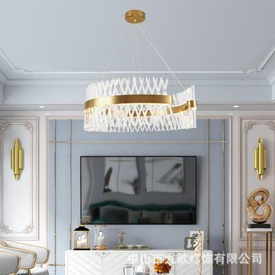 轻奢代水客晶吊灯现代卧简约餐厅厅灯具别墅后现室楼86015梯间网
