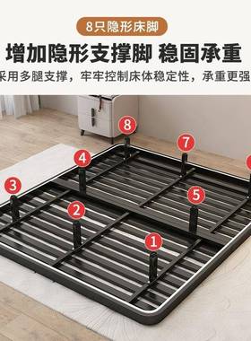 铁浮床双人床现代简约15.8米意50320式悬床铁床加厚加固1.单人铁