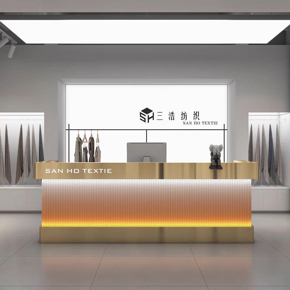 前台接待台不锈钢女装店收银台亚克力轻奢吧台理发店柜台烤商务