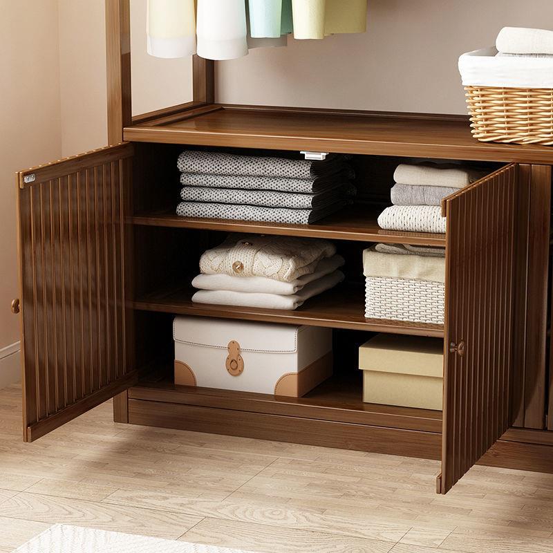 Fls简易衣帽架实木室卧挂衣家架衣衣柜落地服GNG包简约现代多功能