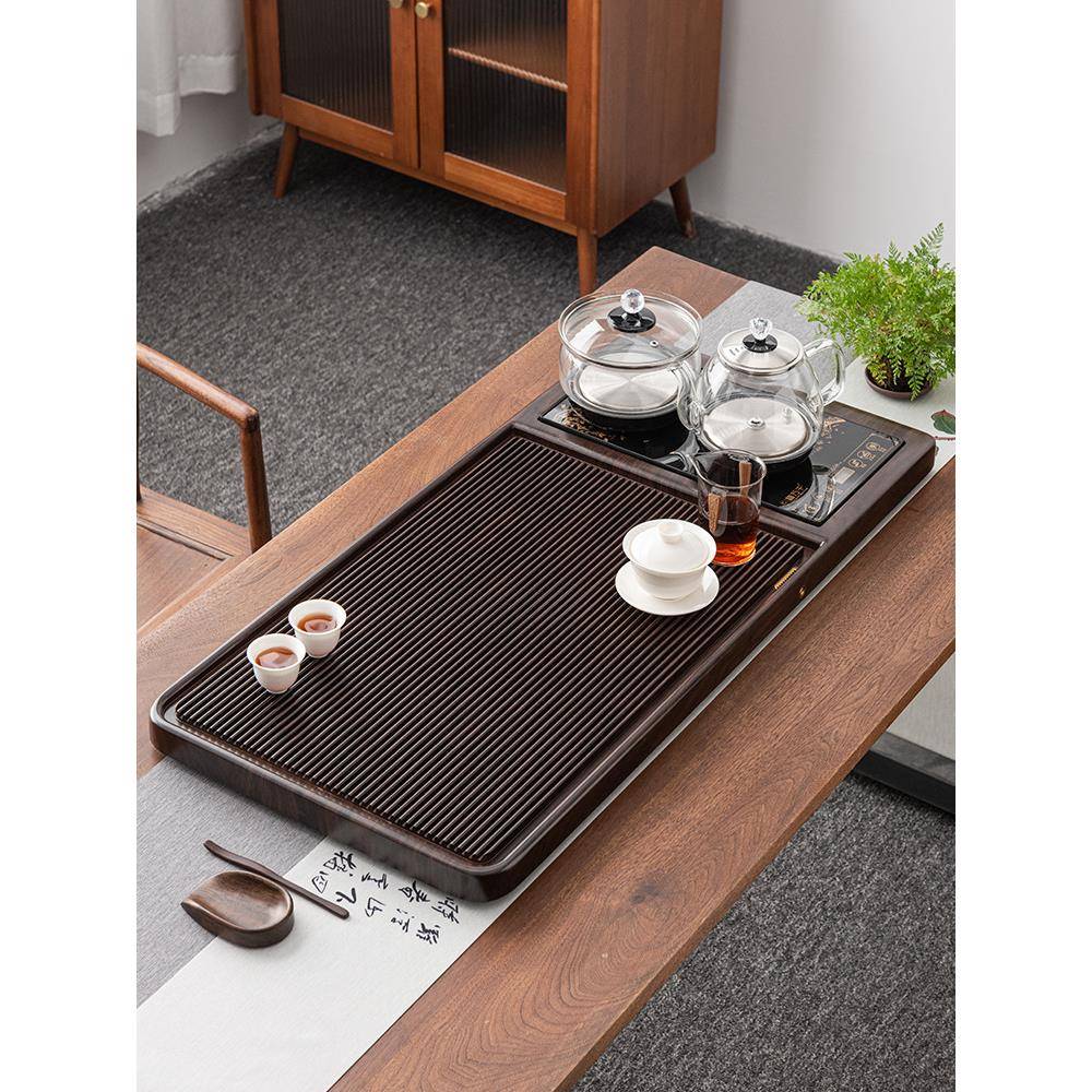 盘一体式自动上全水整块实排水式茶茶台家用中式电炉套装木ewq100