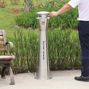 酒店大堂不锈钢立式 烟柱蒂柱户外烟灰垃圾 烟灰灭烟REG柱桶可固式