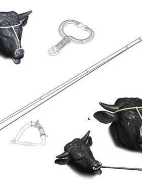 厂牛家直销不锈养钢长ZXT柄牛场设备殖器械穿孔鼻子钳牛鼻圈牛鼻