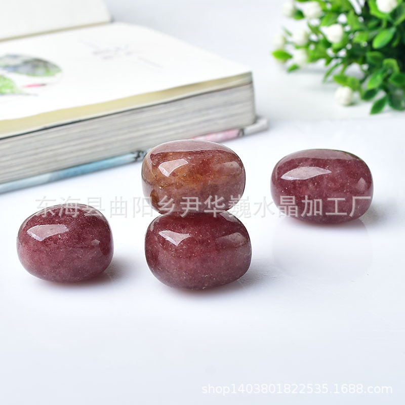 红草莓滚石红草莓水晶大颗粒碎石铺鱼缸铺花园