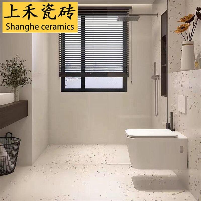 6米色厂标水磨石地砖00X1200餐厅连防滑砖锁门地店哑光仿古水磨石
