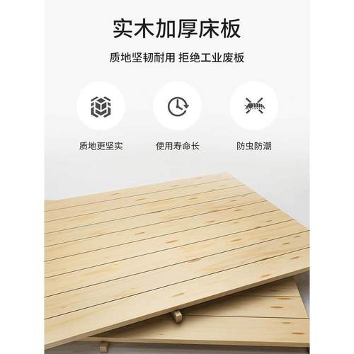 F*折叠床单人床实木易床.家用午休成人午睡加HJJ铁架双简人1固2米