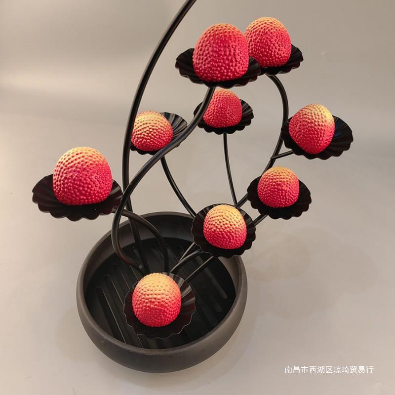 冷铁摆艺花朵树台干冰花树荔WXB枝虾球盘子创意架摆盘菜装饰餐具