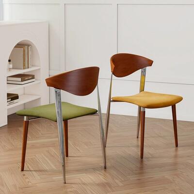 复古师餐椅简设计实AL-80678木约椅子法式中古餐桌椅家书桌椅用靠