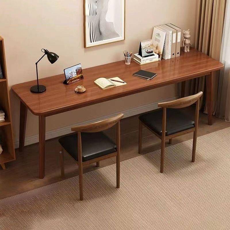 实木腿UBR书带桌书架一家用长中小学生体写字学习桌简约现代条电