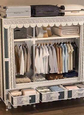 布衣柜全衣钢架加粗加厚衣柜用家卧室结实耐用加固管SIB架落钢地