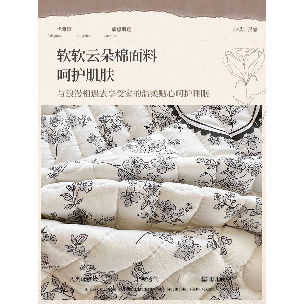 法花边夹加棉床笠床保罩单件厚席梦思床垫护套全包床式单套EX2025