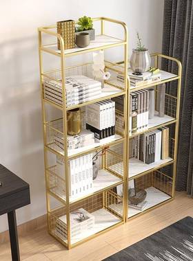 34603Y书置落物架地多层收纳架子简易铁艺客厅储物架展示货架家架