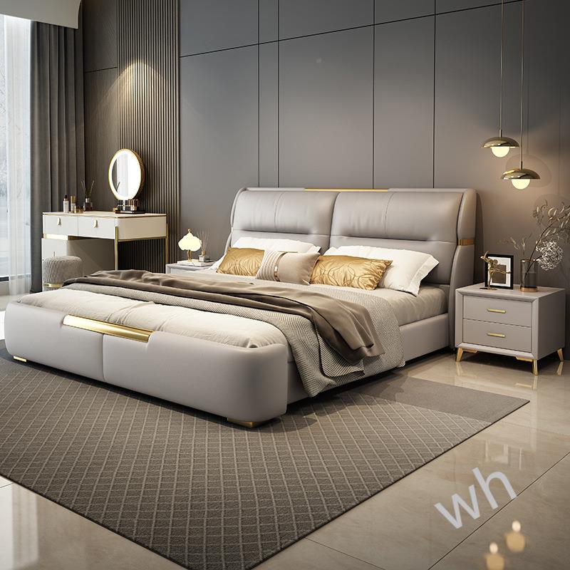 NK1雯N1轻奢床米现代简约12bCEikPz.米8双人床主卧婚意式头层2软