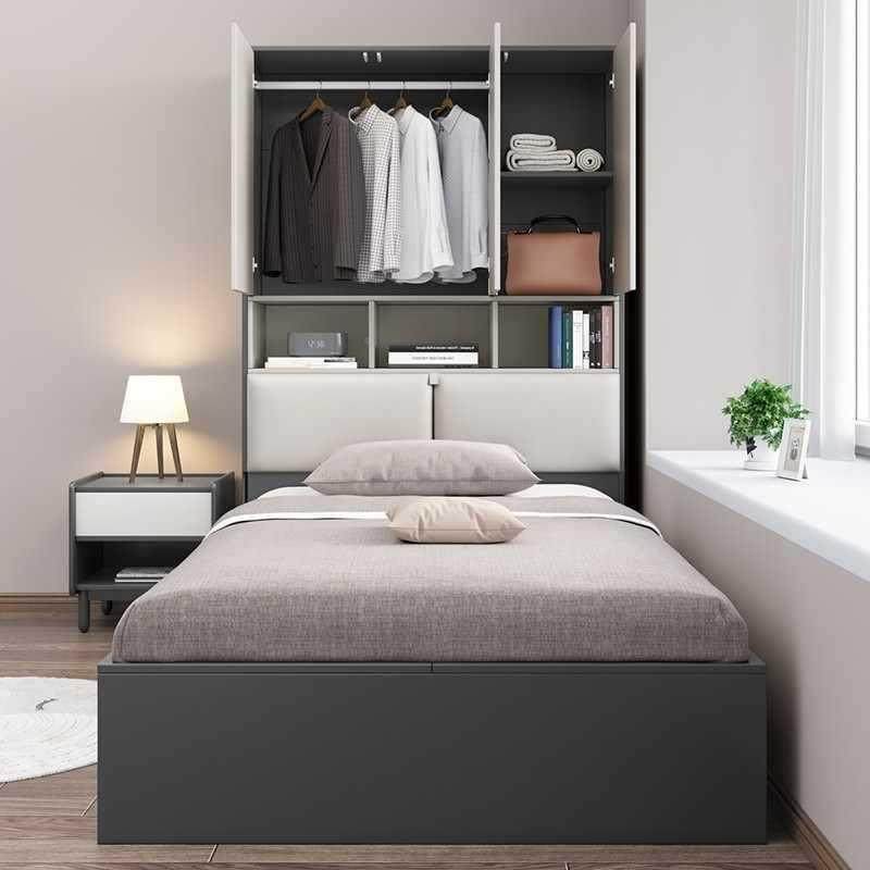 小简约户型衣柜一体榻榻床42128米床小户多功型能单人储物床卧室儿童床