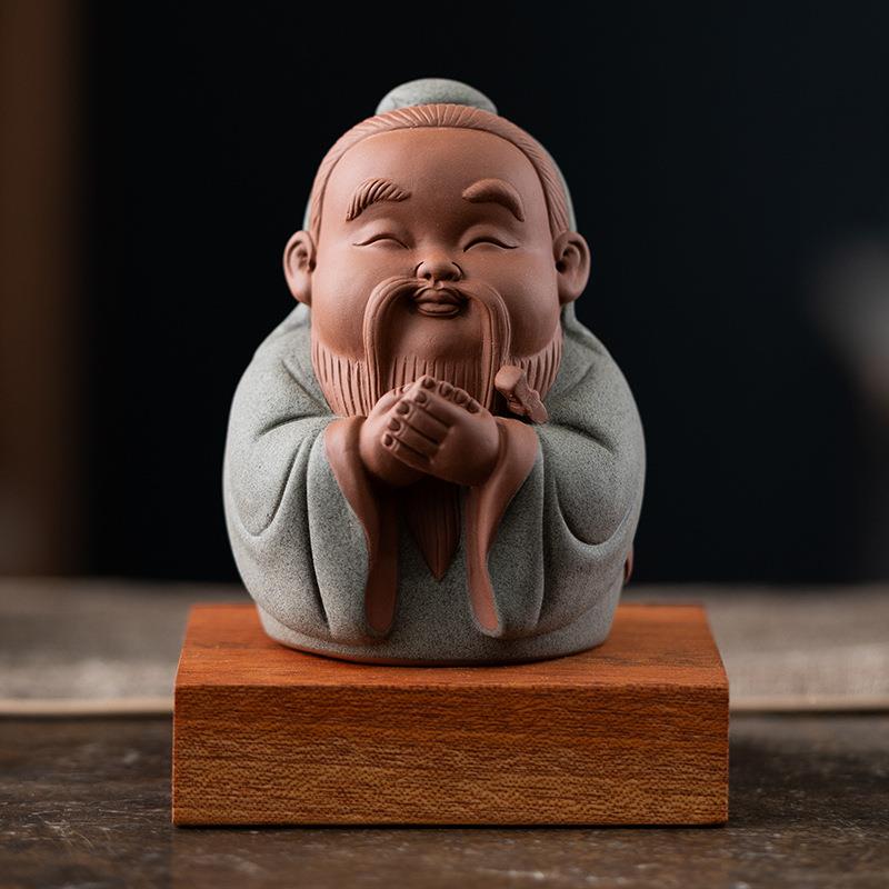 孔史子孔夫老茶宠摆件精子MH品茶玩可爱历人物子励志家居装饰工艺