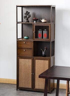 博古多架置架物功能茶柜架茶台玄关多宝阁书架实木多层物储架REQ