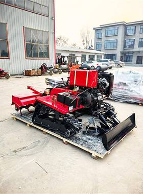 TFNCrawler驱microtiller履带乘坐式微耕机型四大棚水小田旋耕机