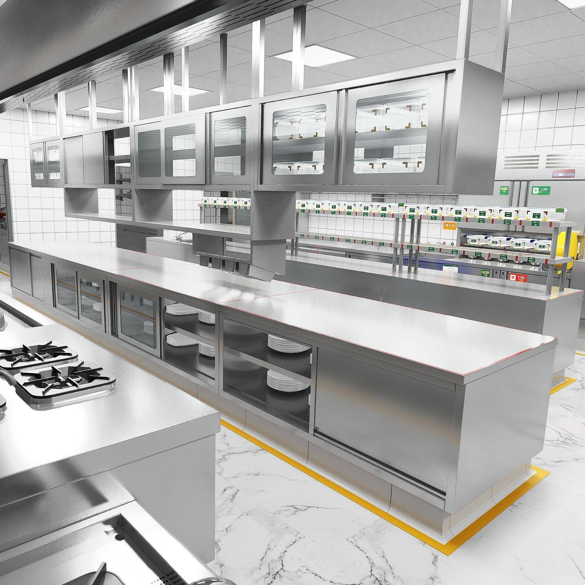 广东商用厨房工程校食工堂厂酒学店餐厅计厨房HPG餐饮设备厨具设