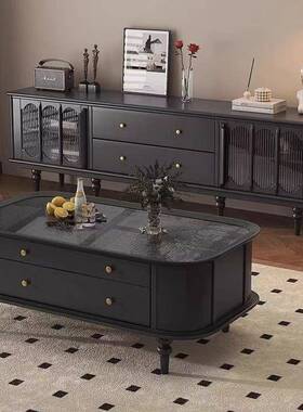 美式复古柜茶电视组合37071现代简约欧式式实木法客厅客厅几全套