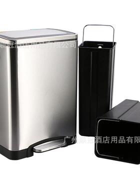 30升家分类不锈脚踏垃圾商桶大容量双桶垃钢圾箱81331用厨房用办