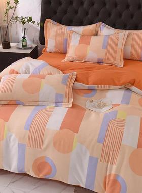 热纯棉加厚床磨毛款四件套A50721类印花全棉家用肤床单亲被套用品