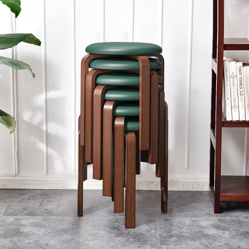 实木圆凳子奢可叠放家用木板凳矮PGE凳凳客厅创凳子意简约餐桌轻