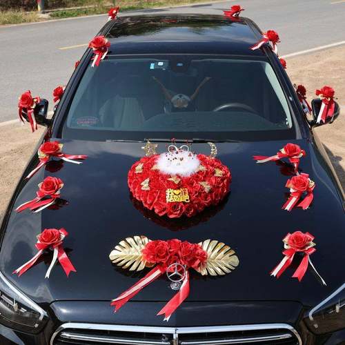 婚车饰套装仿真花装车车头花结婚用品主副车队EXO拉花饰车装婚品
