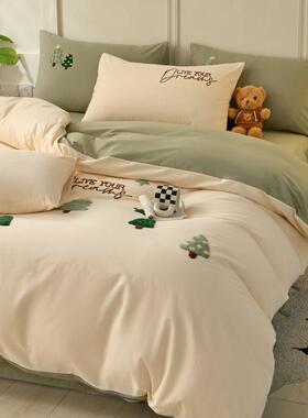 舒尊客||全棉母品婴级A类加厚棉毛巾绣02411四件套亲肤保套暖纯被