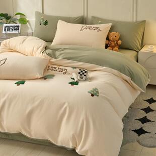 舒尊客||全棉母品婴级A类加厚棉毛巾绣02411四件套亲肤保套暖纯被