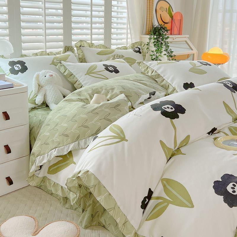 15秋冬舍四季纯加厚亲肤棉atx7BQrG四套件韩版床裙被套K学生宿床